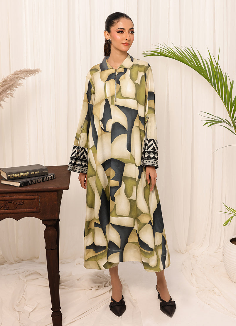 1 Pc Poly Silk Long Dress Main image