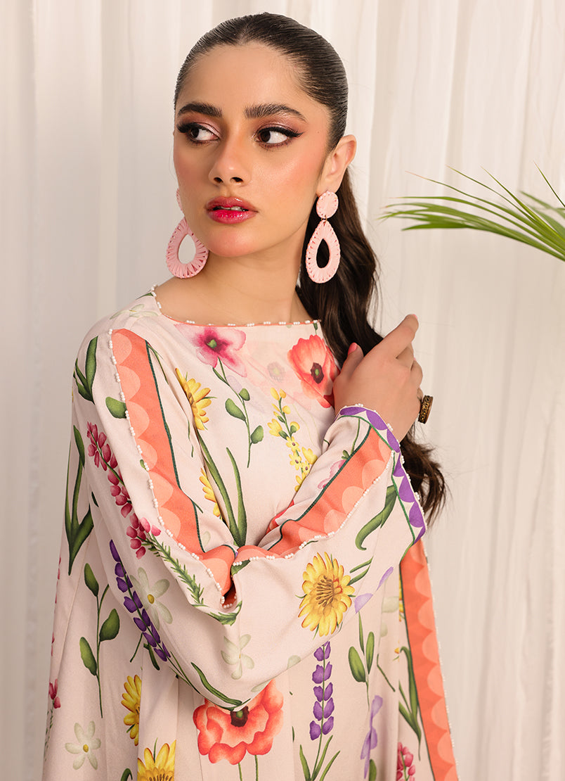 1 Pc Poly Silk Long Dress Secondary image