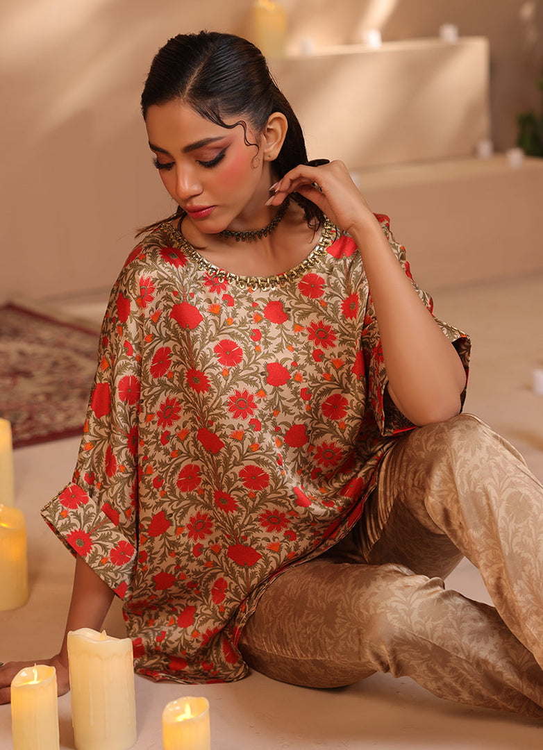 2 Pc Silk Formal Co-Ord Set