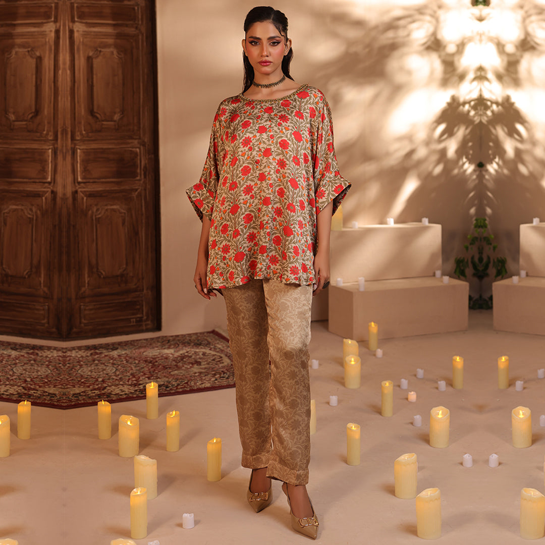 2 Pc Silk Formal Co-Ord Set