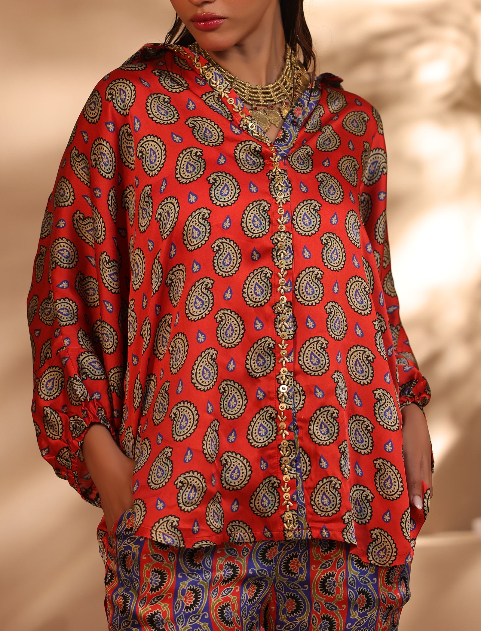 2 Pc Silk Formal Co-Ord Set - ZL25-C06-05 Secondary image