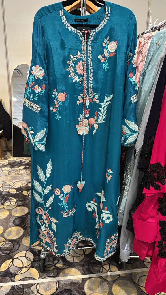 Embroidered Kaftaan | Teal