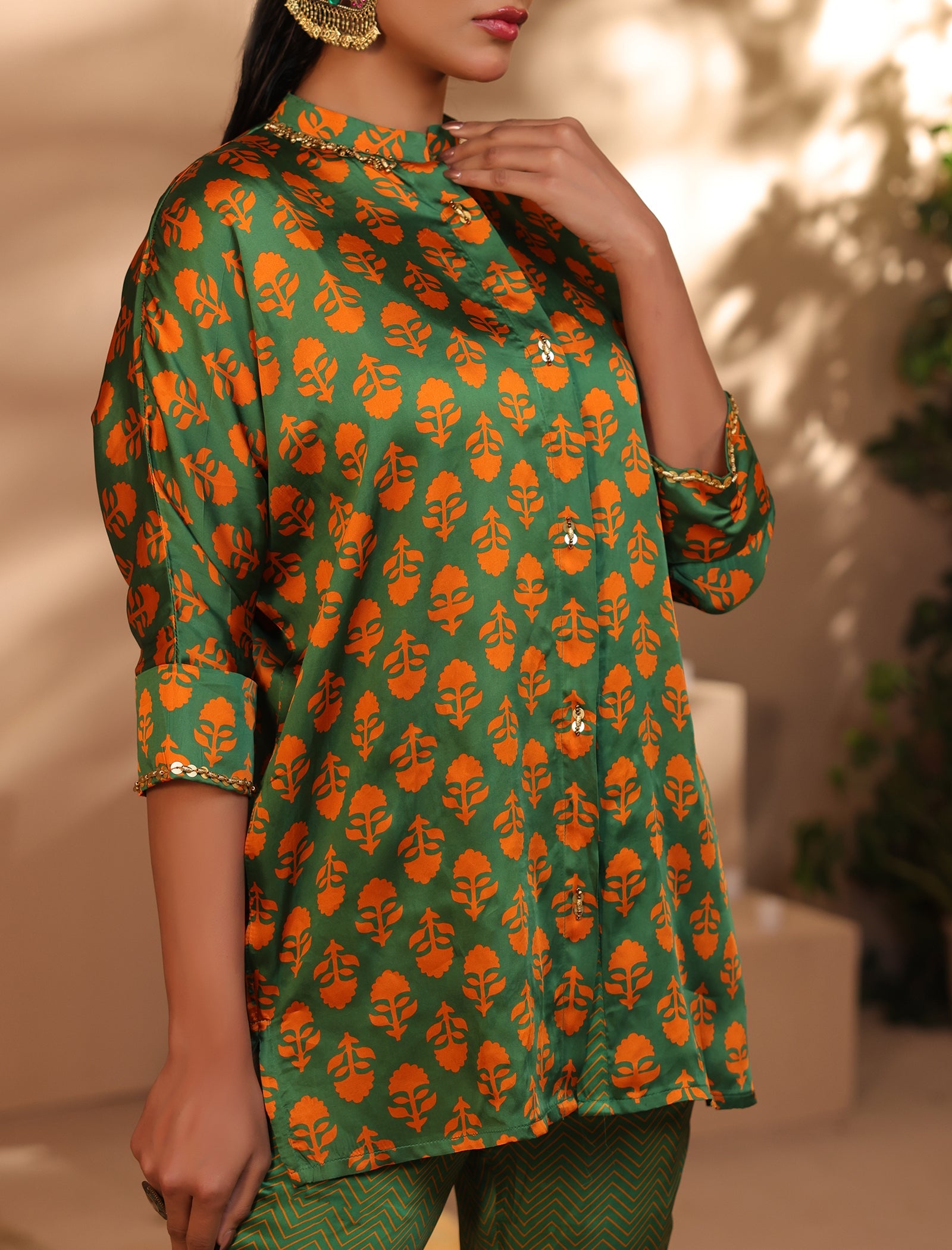 2 Pc Silk Formal Co-Ord Set - ZL25-C06-01 Secondary image