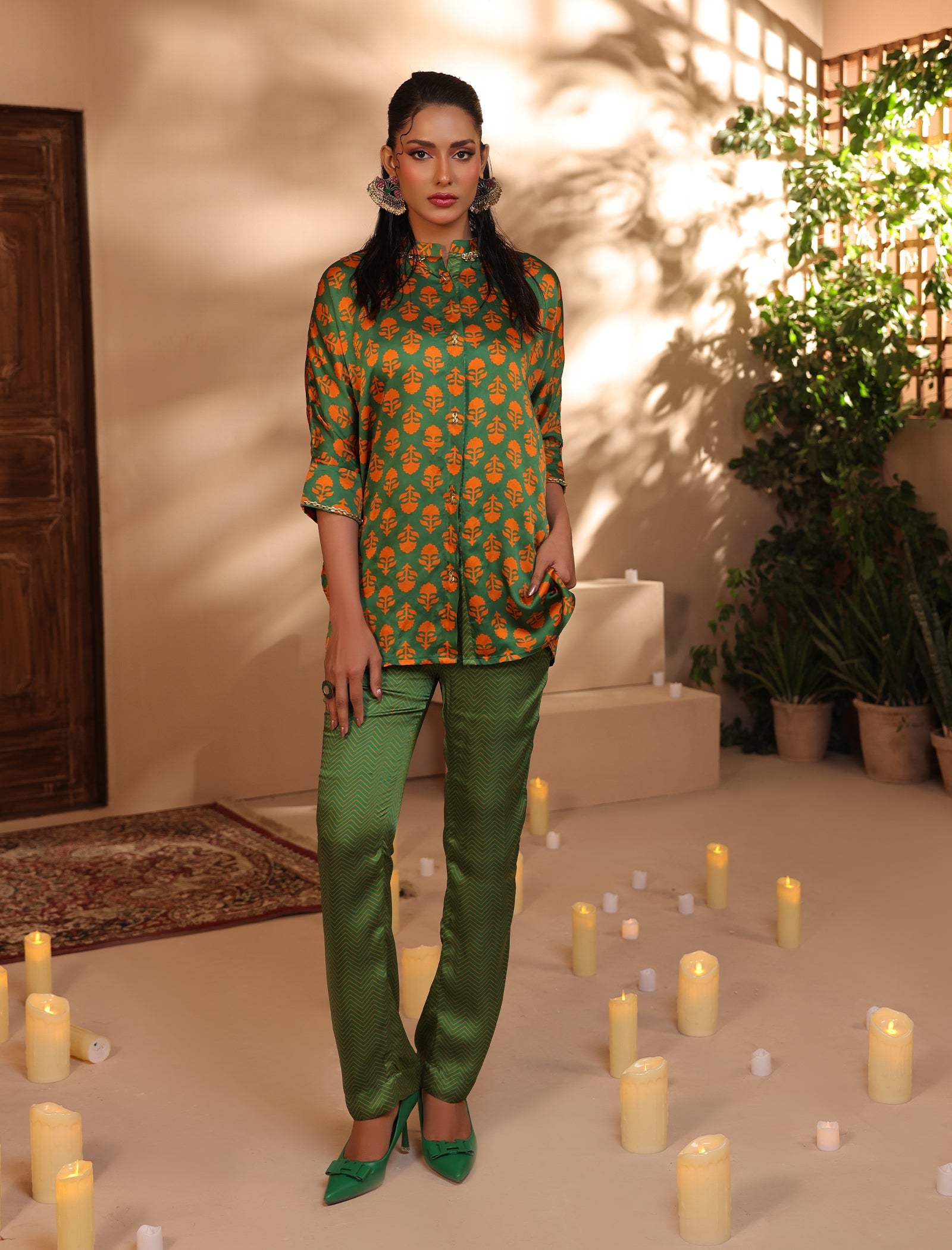 2 Pc Silk Formal Co-Ord Set - ZL25-C06-01 Main image