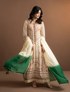 2Pc Printed Kaftaan | Ivory