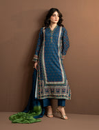 2Pc Printed Kaftaan | Blue