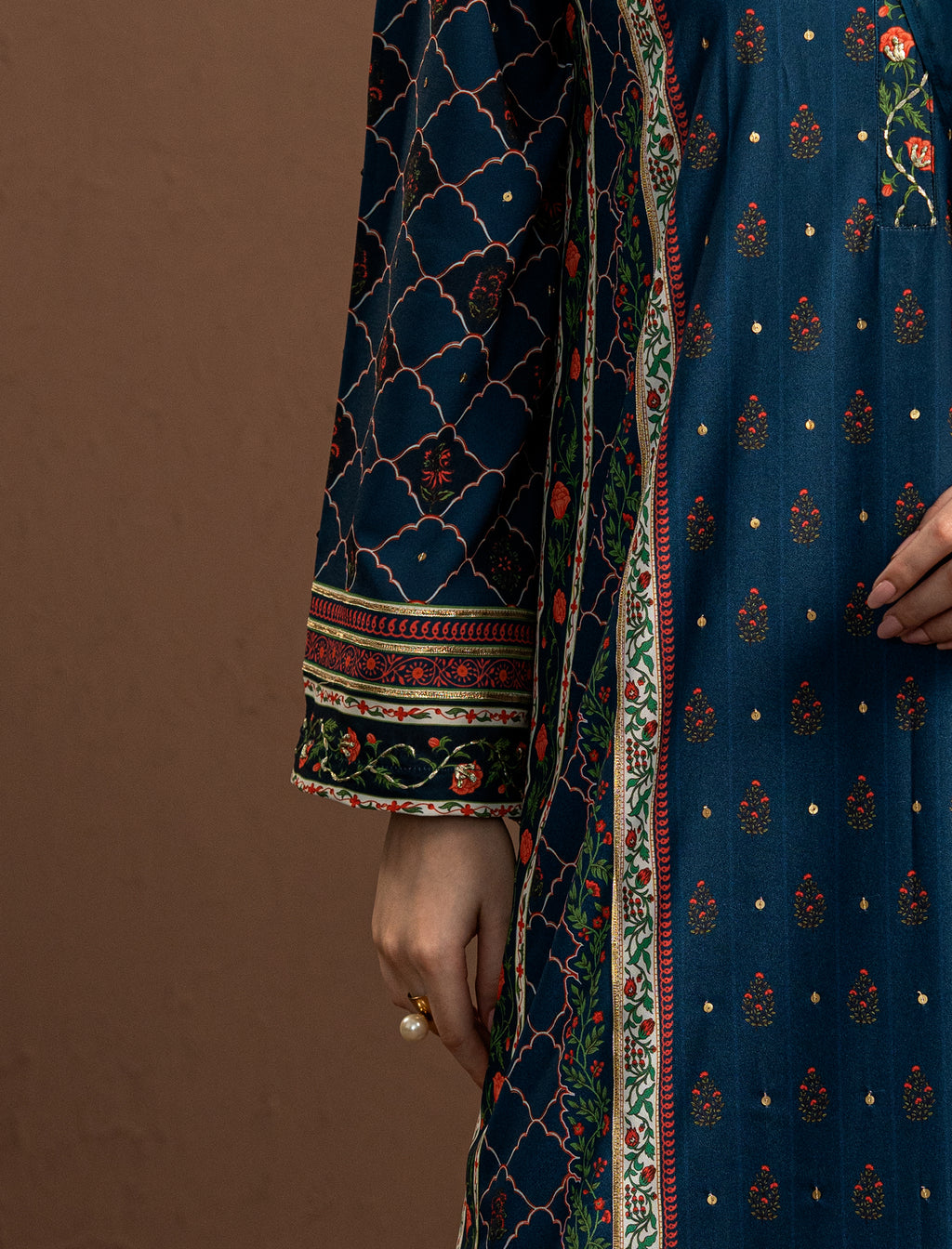 2Pc Printed Kaftaan | Blue
