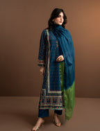 2Pc Printed Kaftaan | Blue