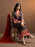 2Pc Printed Kaftaan | Brown