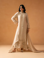 Ivory Kaftaan styled with matching dupatta