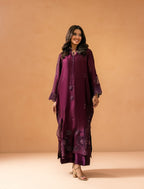 Purple Kaftaan - hand-embroidered sheesha silk kaftan, front