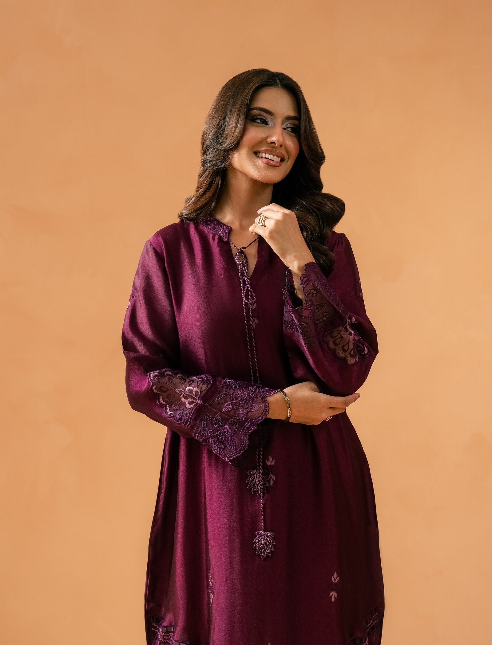 Purple Kaftaan | 3 Pc Secondary image