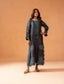 Grey Kaftaan - hand-embroidered sheesha silk kaftan, front